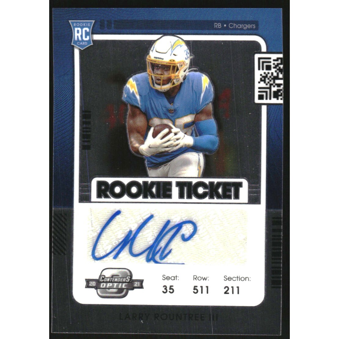 2021 Panini Contenders Optic #183 Larry Rountree III AU RC. rookie card picture