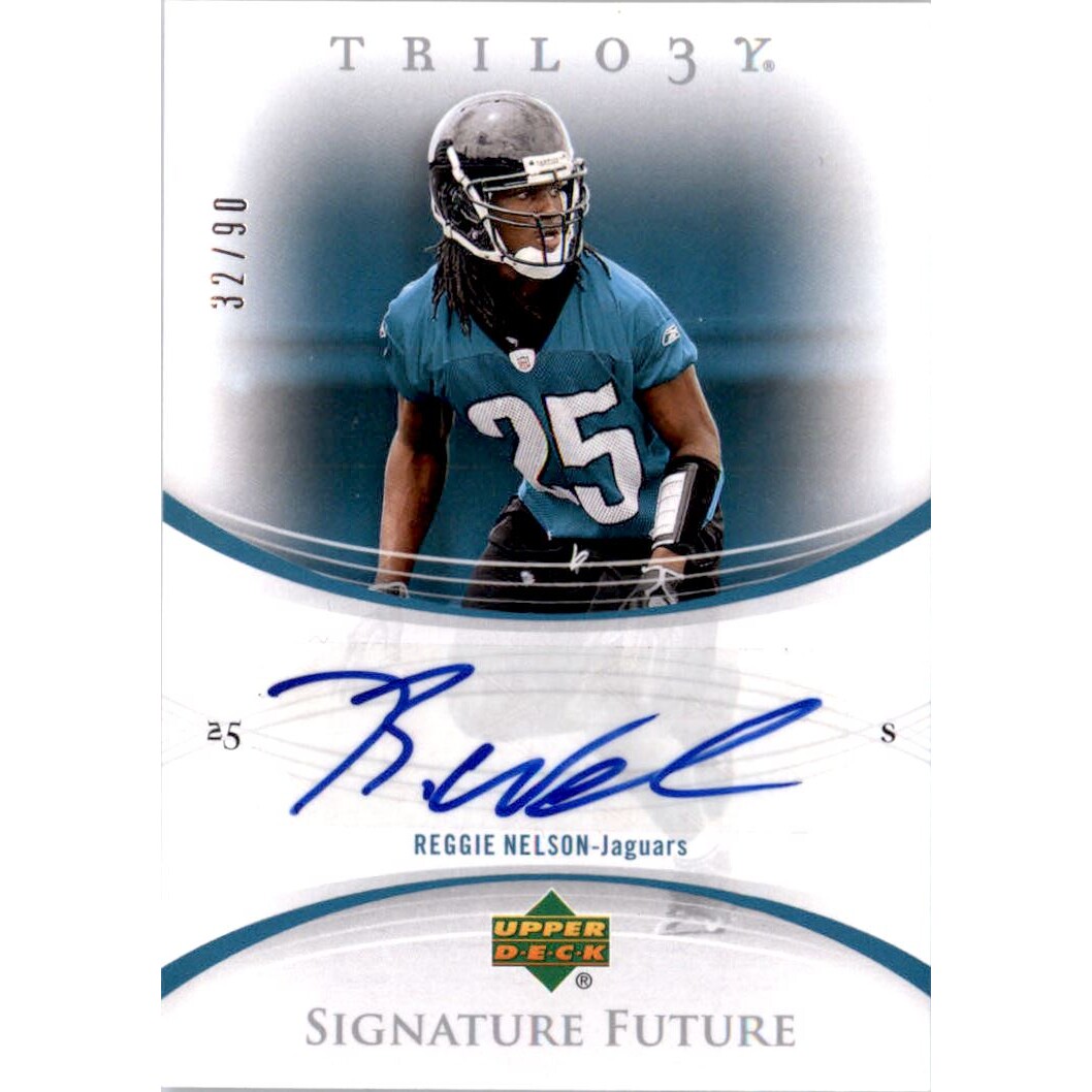 2007 Upper Deck Trilogy Signature Future Autographs #RN Reggie Nelson/90. rookie card picture