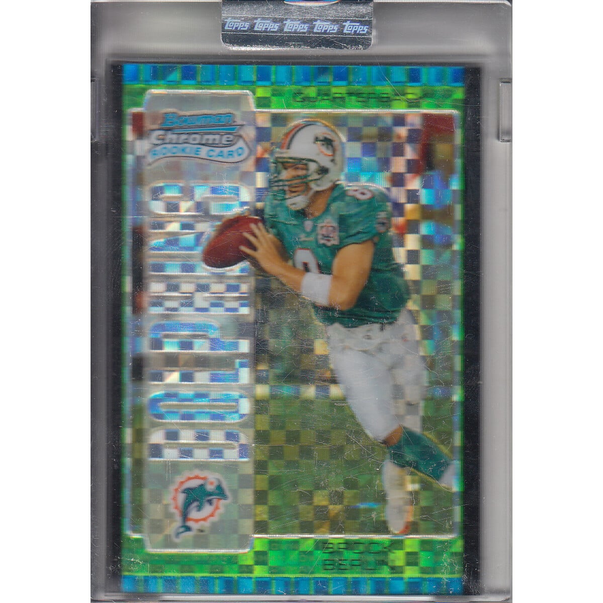 2005 Bowman Chrome Uncirculated Green Xfractors #142 Brock Berlin. rookie card picture