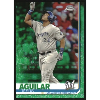 2019 Topps Chrome Green Refractors #10 Jesus Aguilar