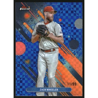 2025 Finest Blue Checkerboard Refractors #75 Zack Wheeler