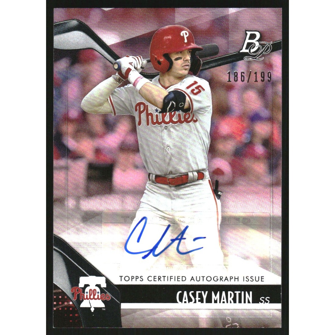 2021 Bowman Platinum Top Prospect Autographs Pink #TOP4 Casey Martin. rookie card picture