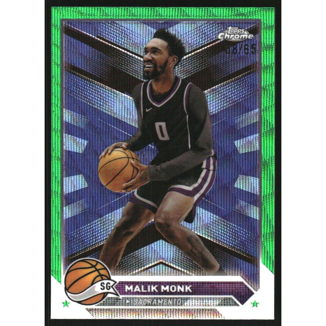 2023-24 Topps Chrome Green Wave Refractors #130 Malik Monk