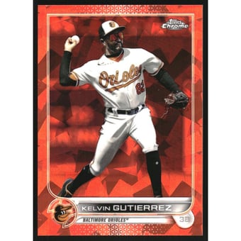 2022 Topps Chrome Update Sapphire Orange Refractors #US319 Kelvin Gutierrez