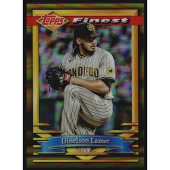 2021 Finest Flashbacks Gold Refractors #76 Dinelson Lamet