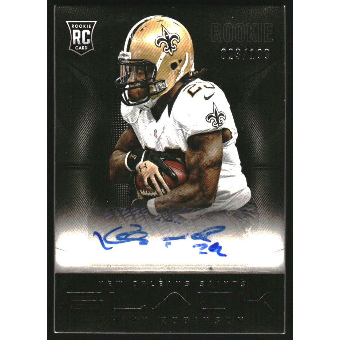 2013 Panini Black Rookie Signatures #153 Khiry Robinson/199. rookie card picture