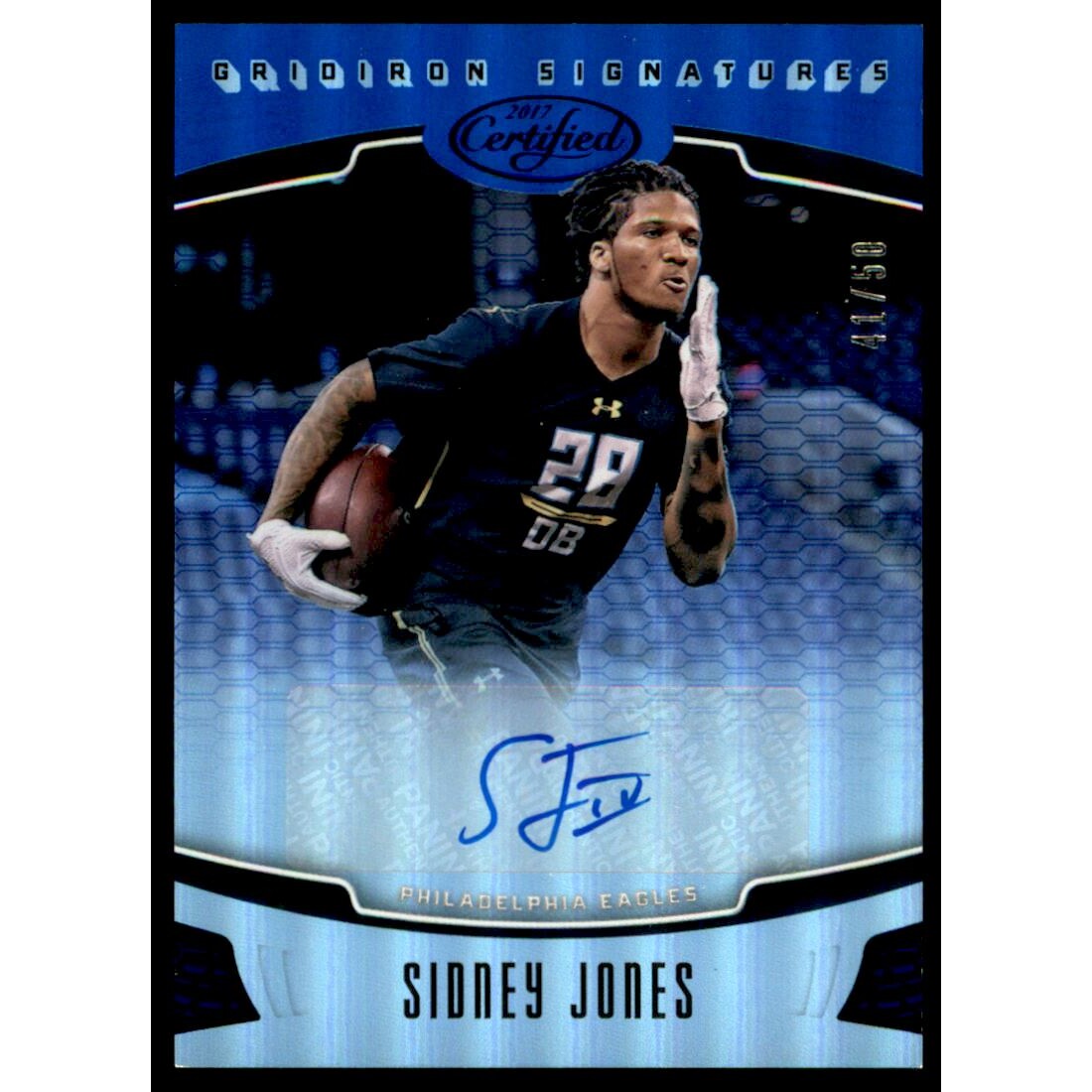 2017 Certified Gridiron Signatures Mirror Blue #7 Sidney Jones