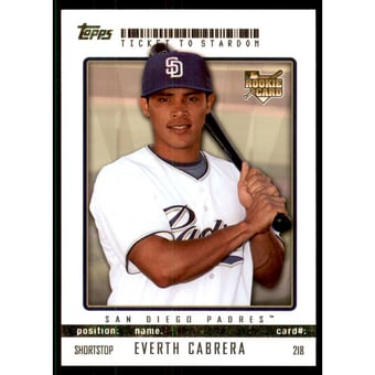 2009 Topps Ticket to Stardom Gold #218 Everth Cabrera
