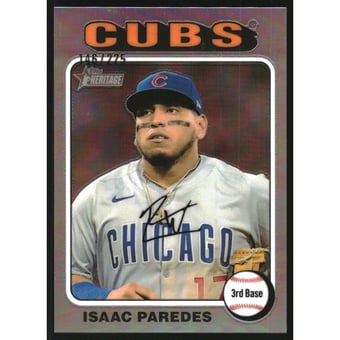 2024 Topps Heritage Chrome Silver Refractors #573 Isaac Paredes HN/225