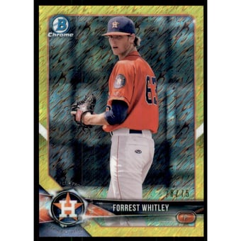 2018 Bowman Chrome Prospects Canary Yellow Shimmer Refractors #BCP147 Forrest Whitley