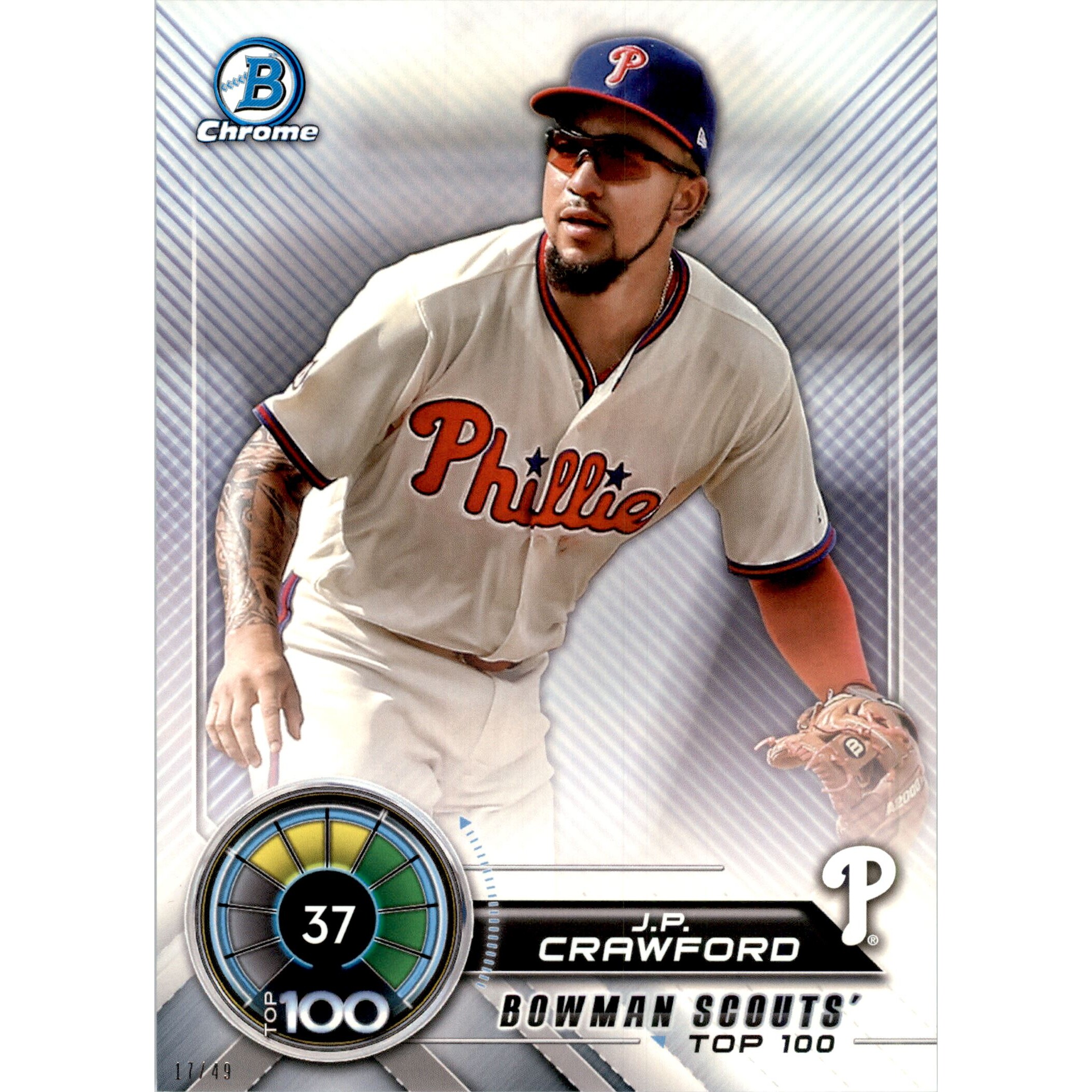 2018 Bowman Chrome 5x7 Scouts Top 100 #BTP37 J.P. Crawford