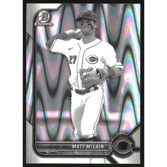 2022 Bowman Chrome Draft Black and White RayWave Refractors #BDC100 Matt McLain