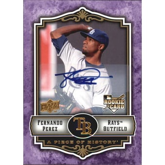 2009 UD A Piece of History Rookie Autographs Violet #143 Fernando Perez