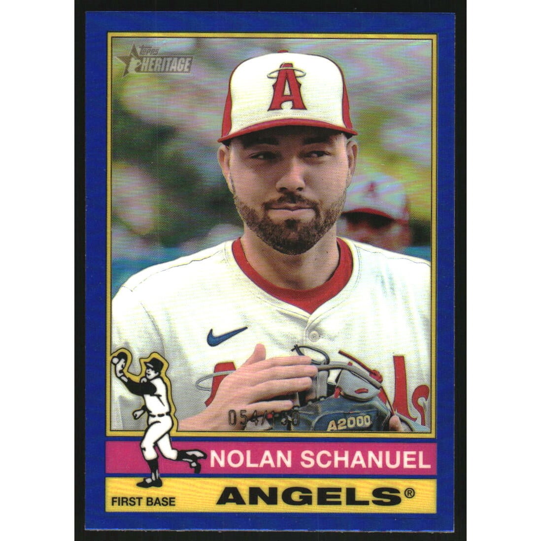 2025 Topps Heritage Chrome Blue Refractors #273 Nolan Schanuel