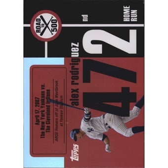 2007 Topps Alex Rodriguez Road to 500 #ARHR472 Alex Rodriguez