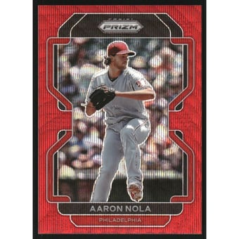 2022 Panini Prizm Prizms Red Wave #158 Aaron Nola T2