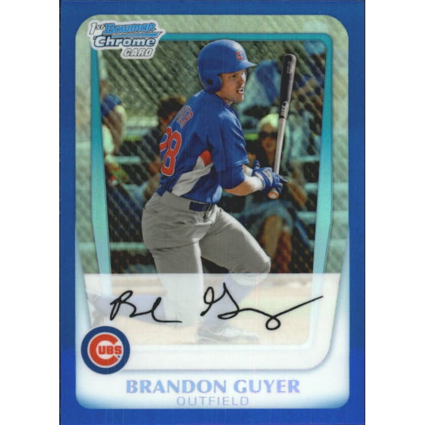 2011 Bowman Chrome Prospects Blue Refractors #BCP168 Brandon Guyer. rookie card picture