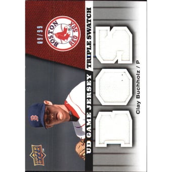 2009 Upper Deck UD Game Jersey Triple #GJCL Clay Buchholz/99