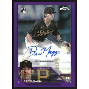 2023 Topps Chrome Update Autographs Purple Refractors #ACDM Drew Maggi