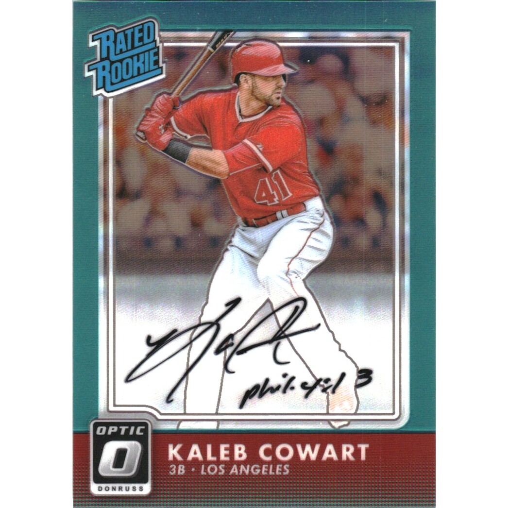 2016 Donruss Optic Aqua #174 Kaleb Cowart RR AU/125. rookie card picture