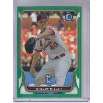 2014 Bowman Chrome Green Refractors #173 Shelby Miller
