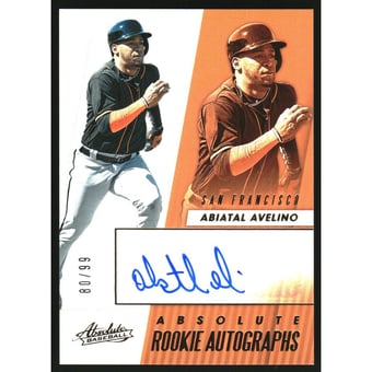 2019 Absolute Rookie Autographs Gold #37 Abiatal Avelino