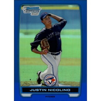 2012 Bowman Chrome Prospects Blue Refractors #BCP1 Justin Nicolino