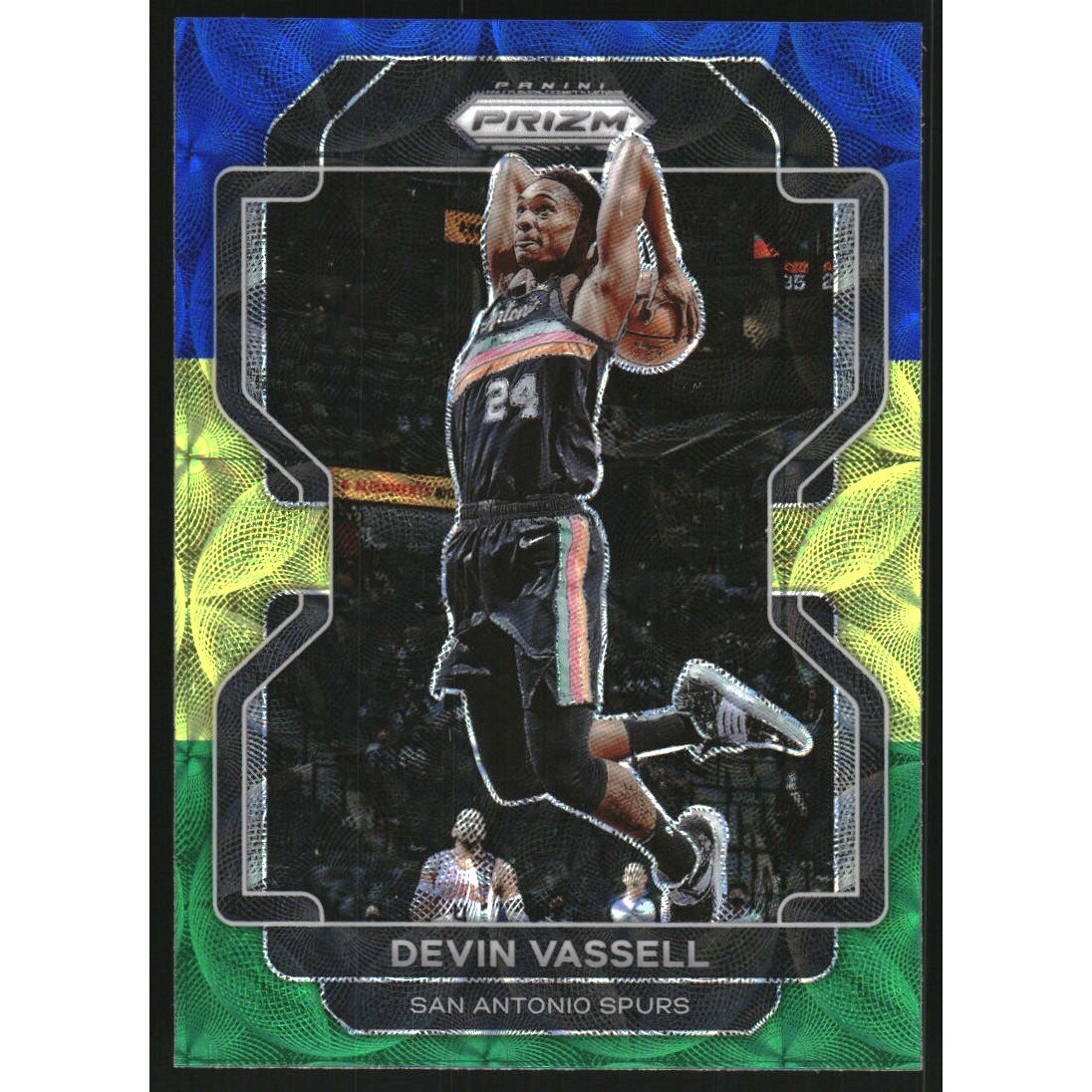 2021-22 Panini Prizm Prizms Choice Blue Yellow and Green #130 Devin Vassell