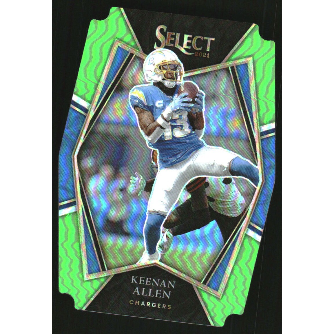 2021 Select Prizm Neon Green Die Cut #119 Keenan Allen