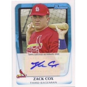 2011 Bowman Prospect Autographs #ZC Zack Cox. rookie card picture