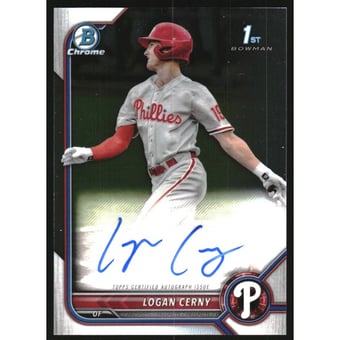 2022 Bowman Chrome Prospect Autographs #CPALC Logan Cerny