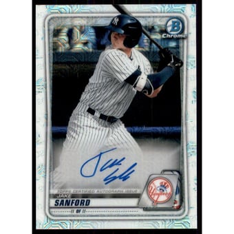 2020 Bowman Chrome Mega Box Prospect Autograph Refractors #BMAJS Jake Sanford