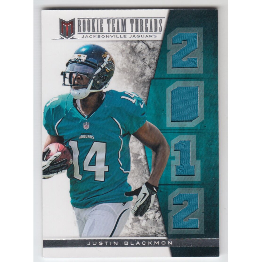 2012 Momentum Rookie Team Threads Quad Materials #4 Justin Blackmon