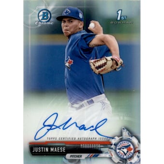 2017 Bowman Chrome Prospect Autographs Refractors #CPAJM Justin Maese