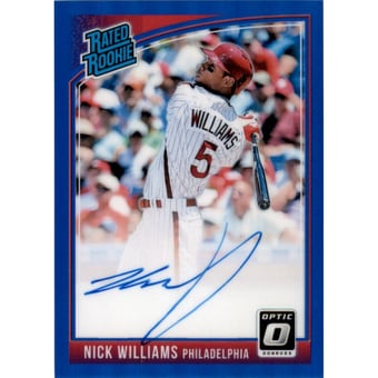 2018 Donruss Optic Rated Rookies Signatures Blue #RRSNW Nick Williams/60