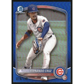 2025 Bowman Chrome Prospects Blue Refractors #BCP110 Fernando Cruz