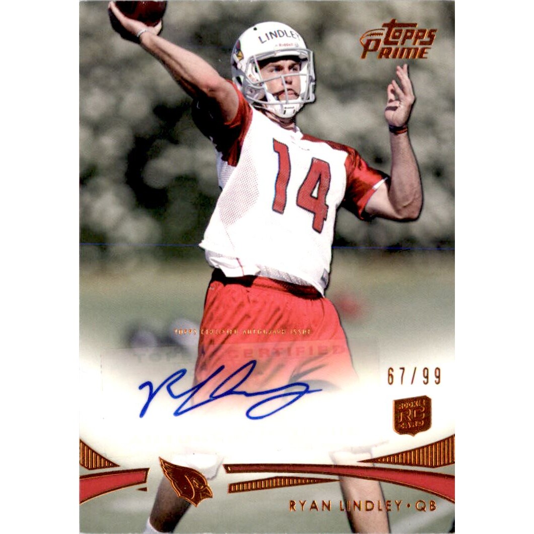 2012 Topps Prime Rookie Autographs Copper #94 Ryan Lindley. rookie card picture