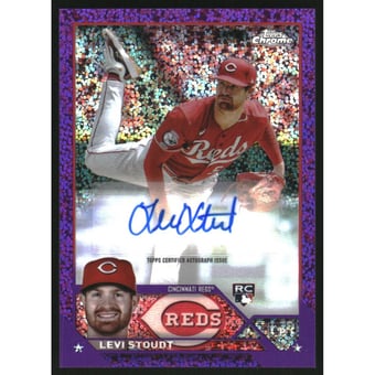 2023 Topps Chrome Update Autographs Purple Speckle Refractors #ACLS Levi Stoudt