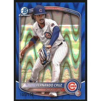 2025 Bowman Chrome Prospects Blue RayWave Refractors #BCP110 Fernando Cruz