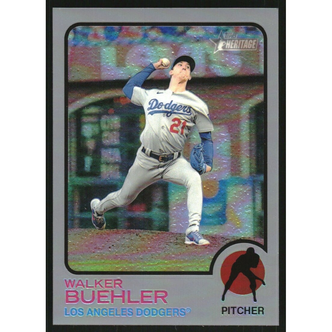 2022 Topps Heritage Chrome Silver Refractors #127 Walker Buehler. rookie card picture