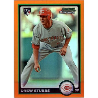 2010 Bowman Chrome Orange Refractors #206 Drew Stubbs