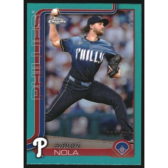 2025 Topps Chrome Teal Refractors #286 Aaron Nola