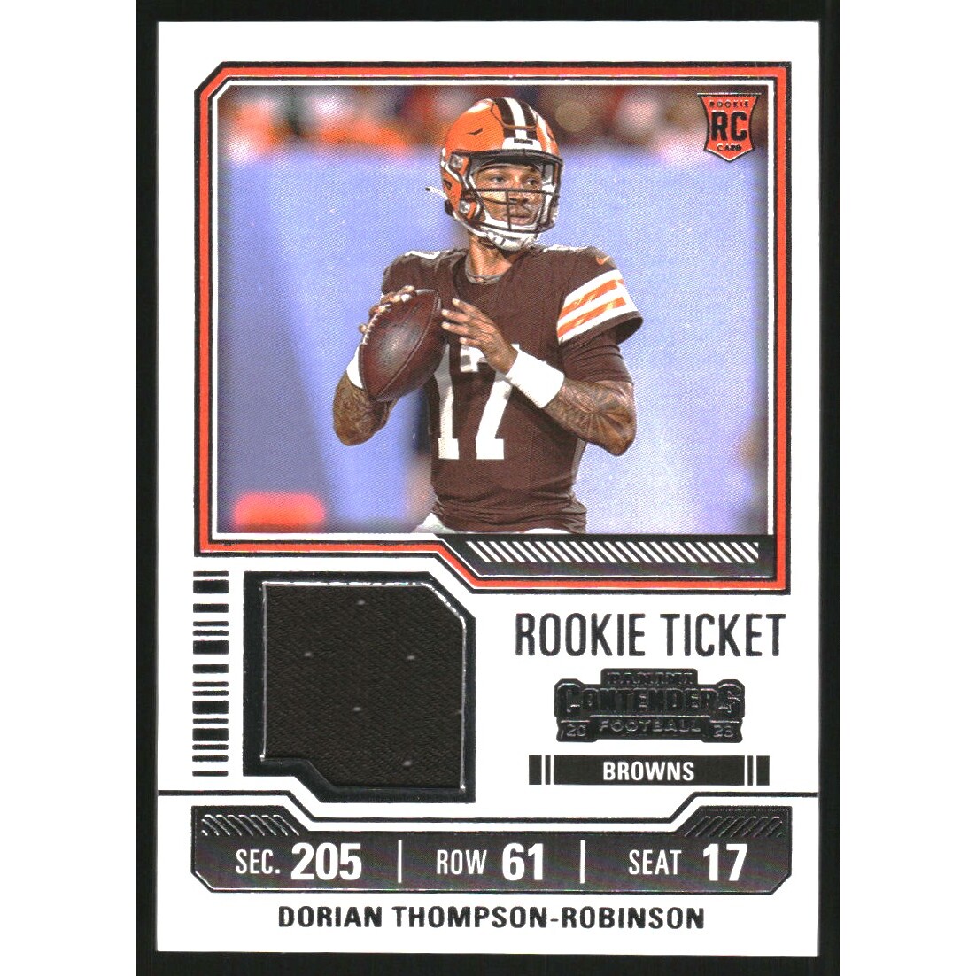 2023 Panini Contenders Rookie Ticket Swatches #10 Dorian Thompson-Robinson