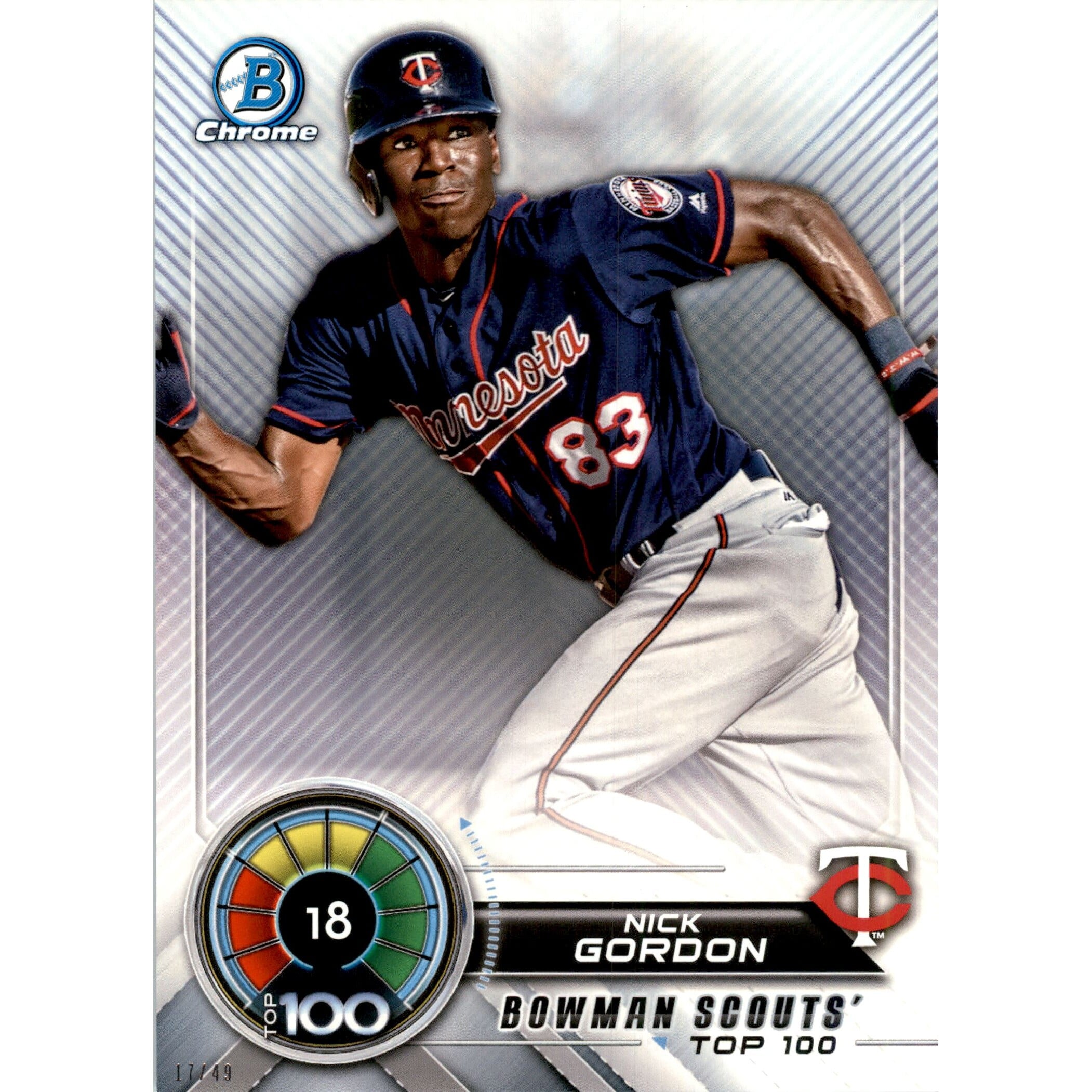2018 Bowman Chrome 5x7 Scouts Top 100 #BTP18 Nick Gordon. rookie card picture