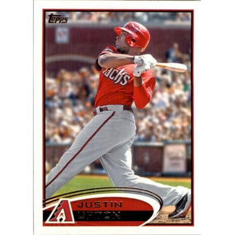 2012 Topps #450A Justin Upton VAR SP/Celebrating with fans