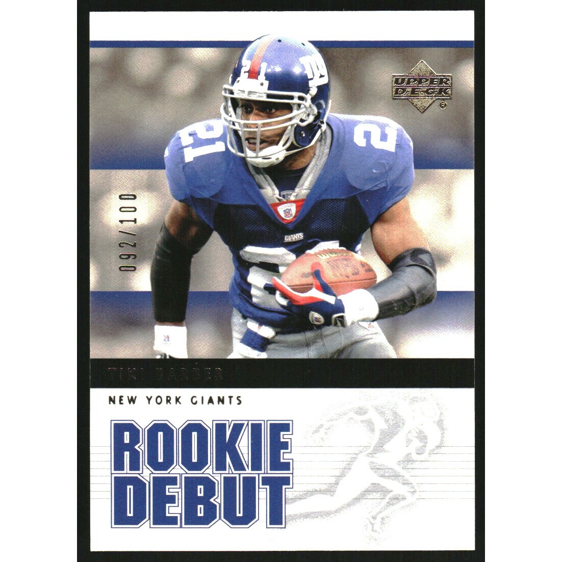 2005 Upper Deck Rookie Debut Gold 100 #65 Tiki Barber
