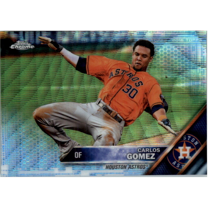 2016 Topps Chrome Blue Wave Refractors #118 Carlos Gomez. rookie card picture