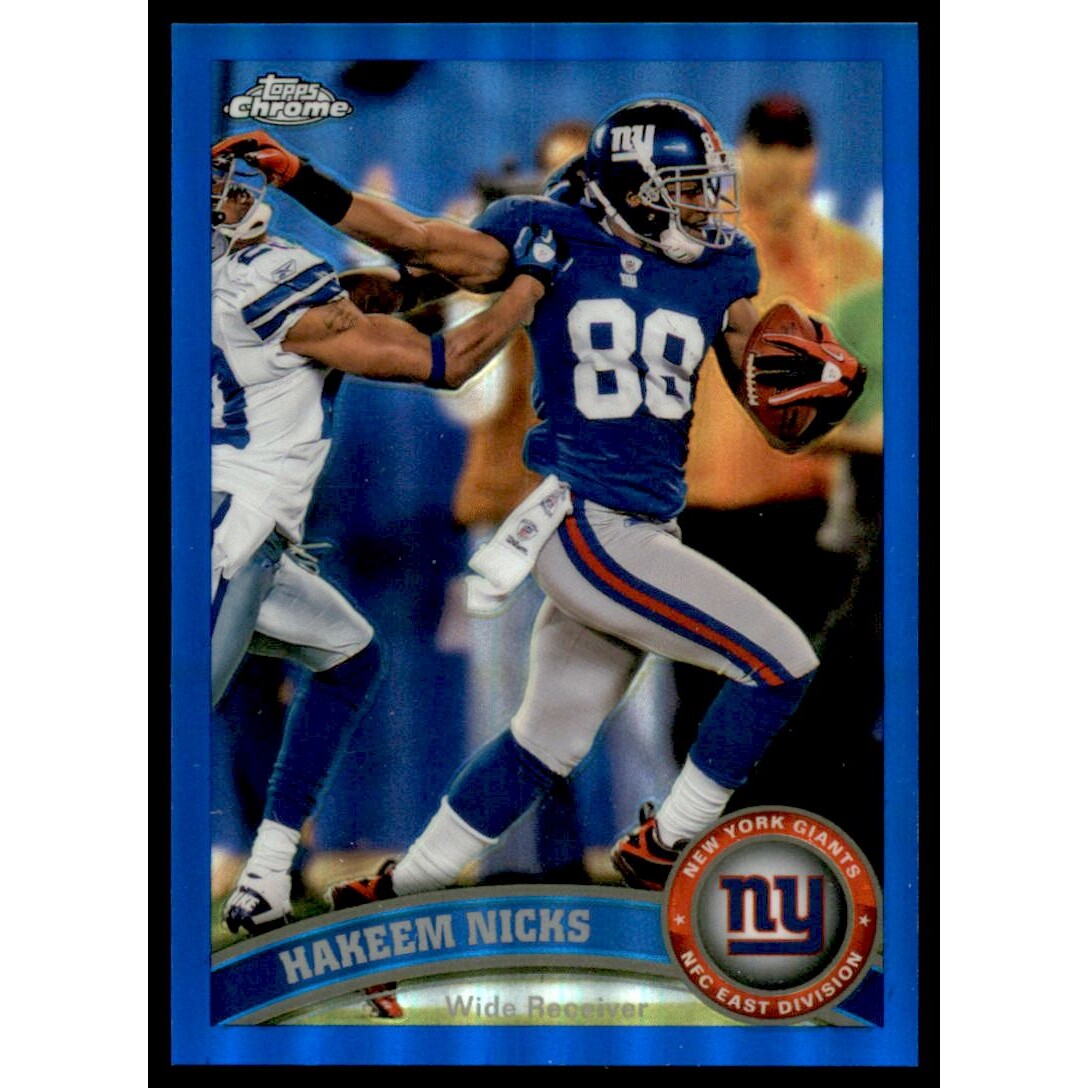 2011 Topps Chrome Blue Refractors #81 Hakeem Nicks. rookie card picture