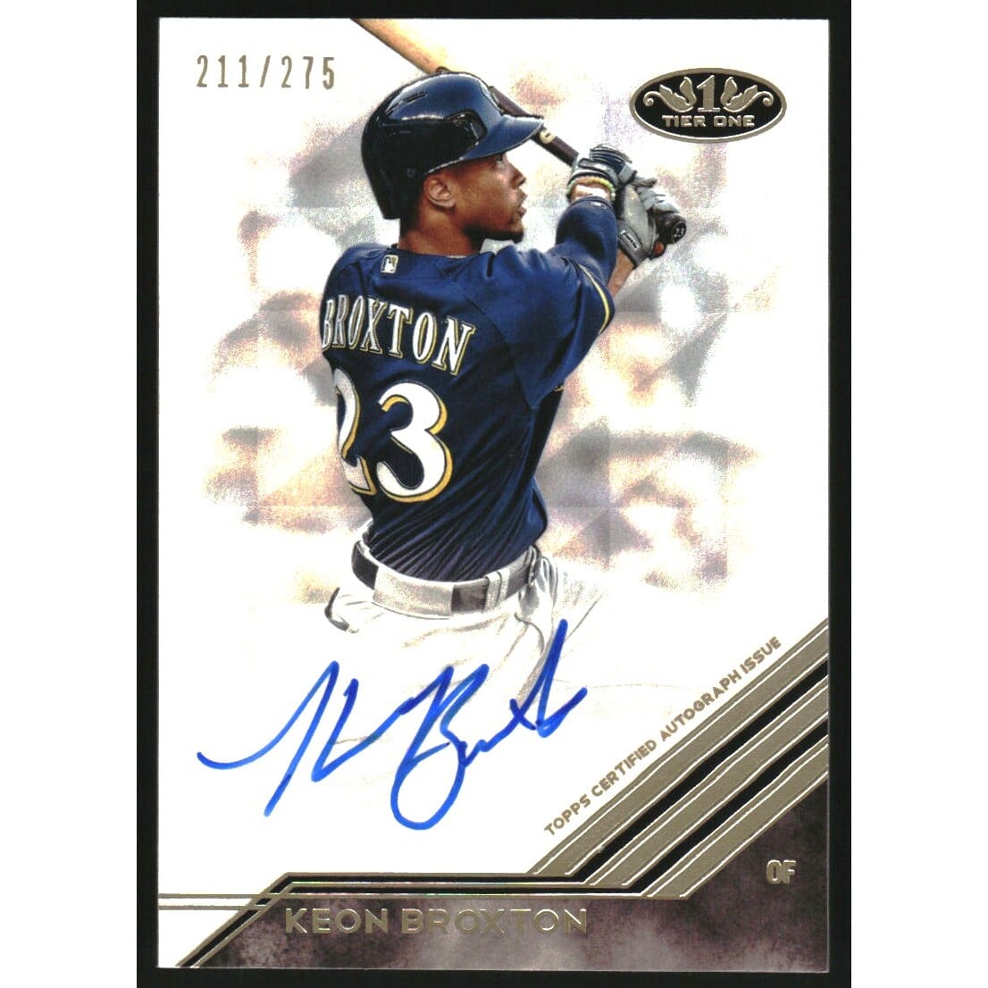 2018 Topps Tier One Break Out Autographs #BAKB Keon Broxton/275. rookie card picture