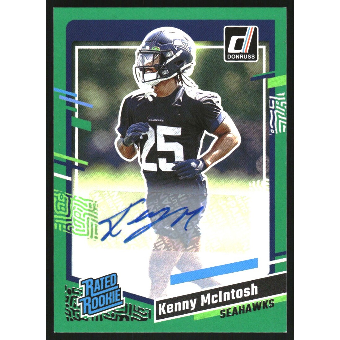 2023 Donruss Rated Rookies Autographs Green #391 Kenny McIntosh